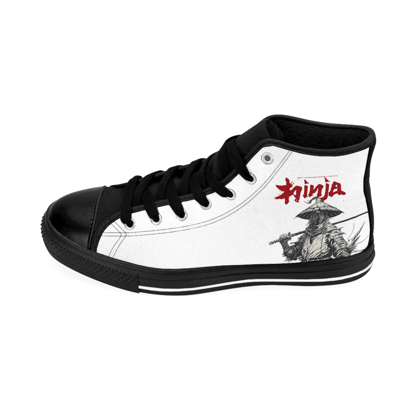 Ninja Classic Sneakers for Men - Stylish High-Top Shoes with Graphic Design