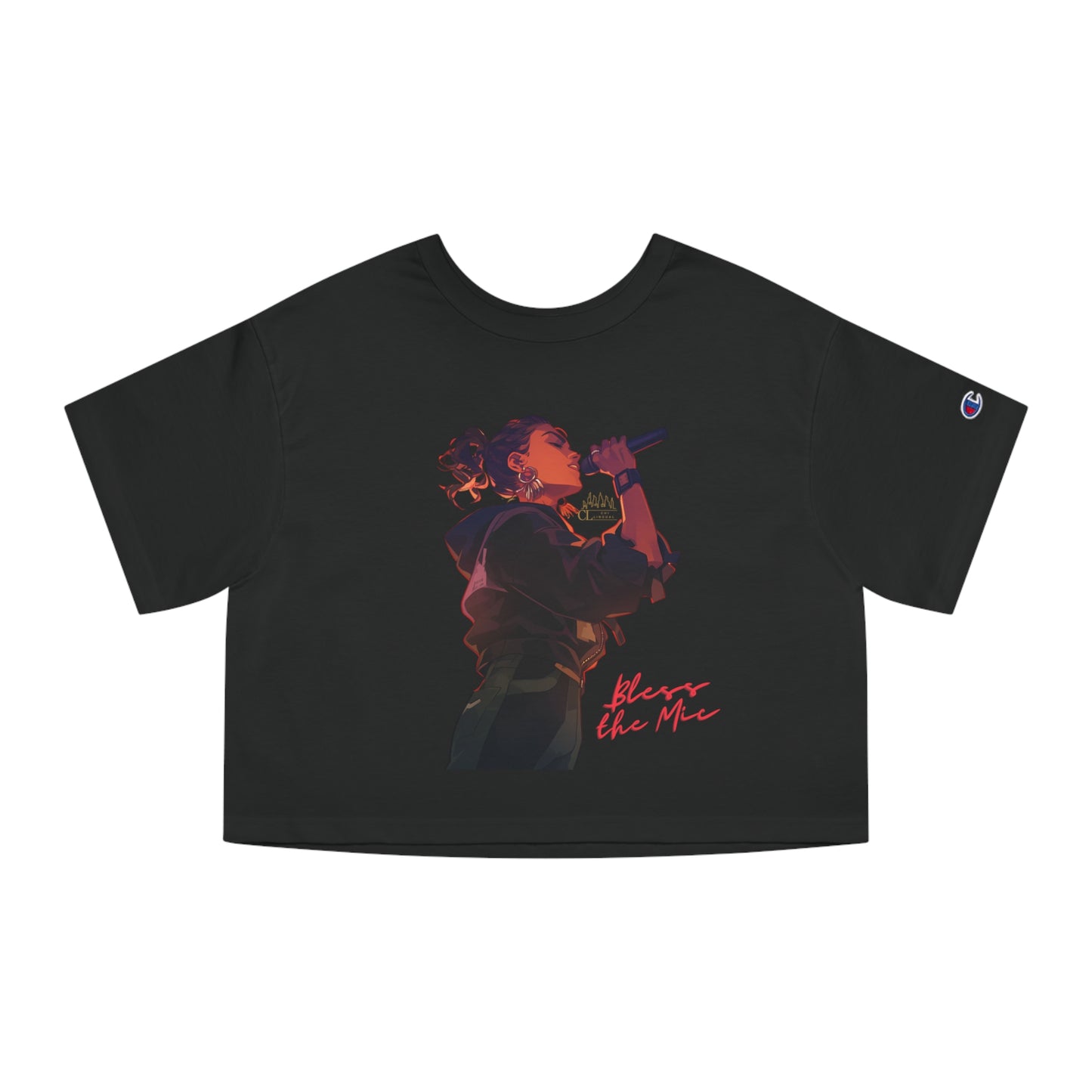 Bless the Mic - Cropped T-Shirt - Empowering Female Vocalist Design