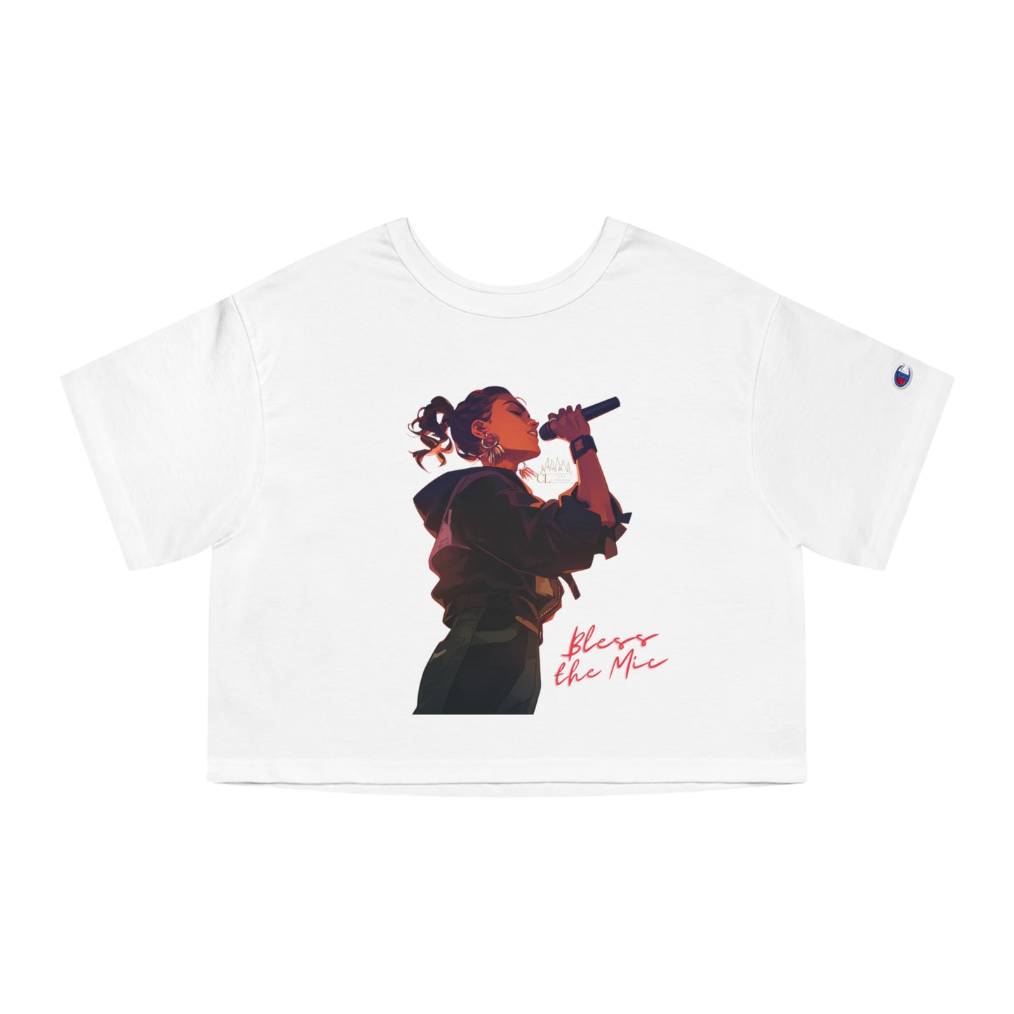 Bless the Mic - Cropped T-Shirt - Empowering Female Vocalist Design