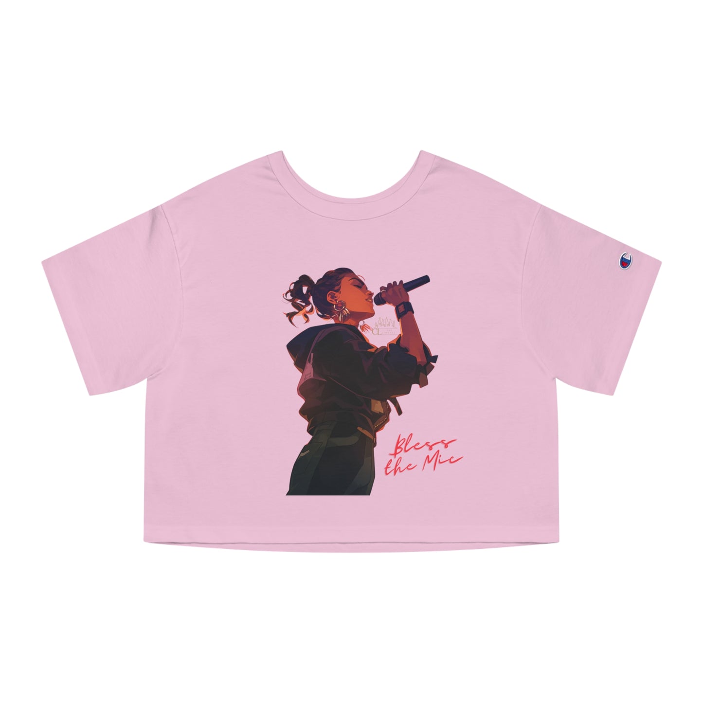 Bless the Mic - Cropped T-Shirt - Empowering Female Vocalist Design