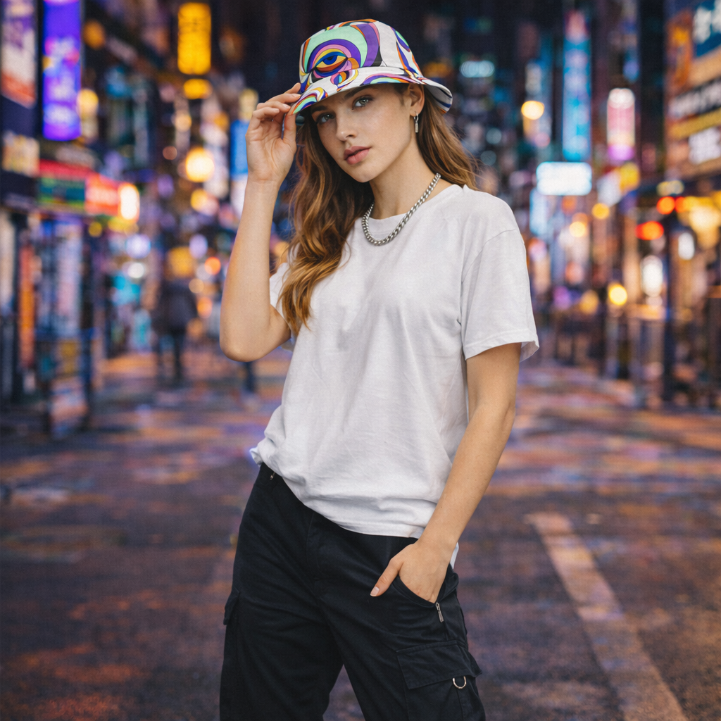 Cacique Collection: Third Eye Print Bucket Hat