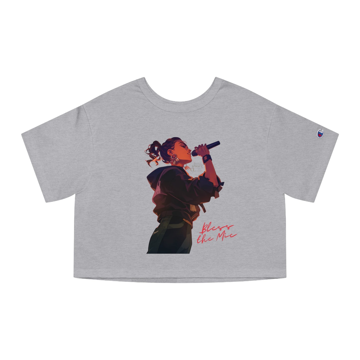 Bless the Mic - Cropped T-Shirt - Empowering Female Vocalist Design