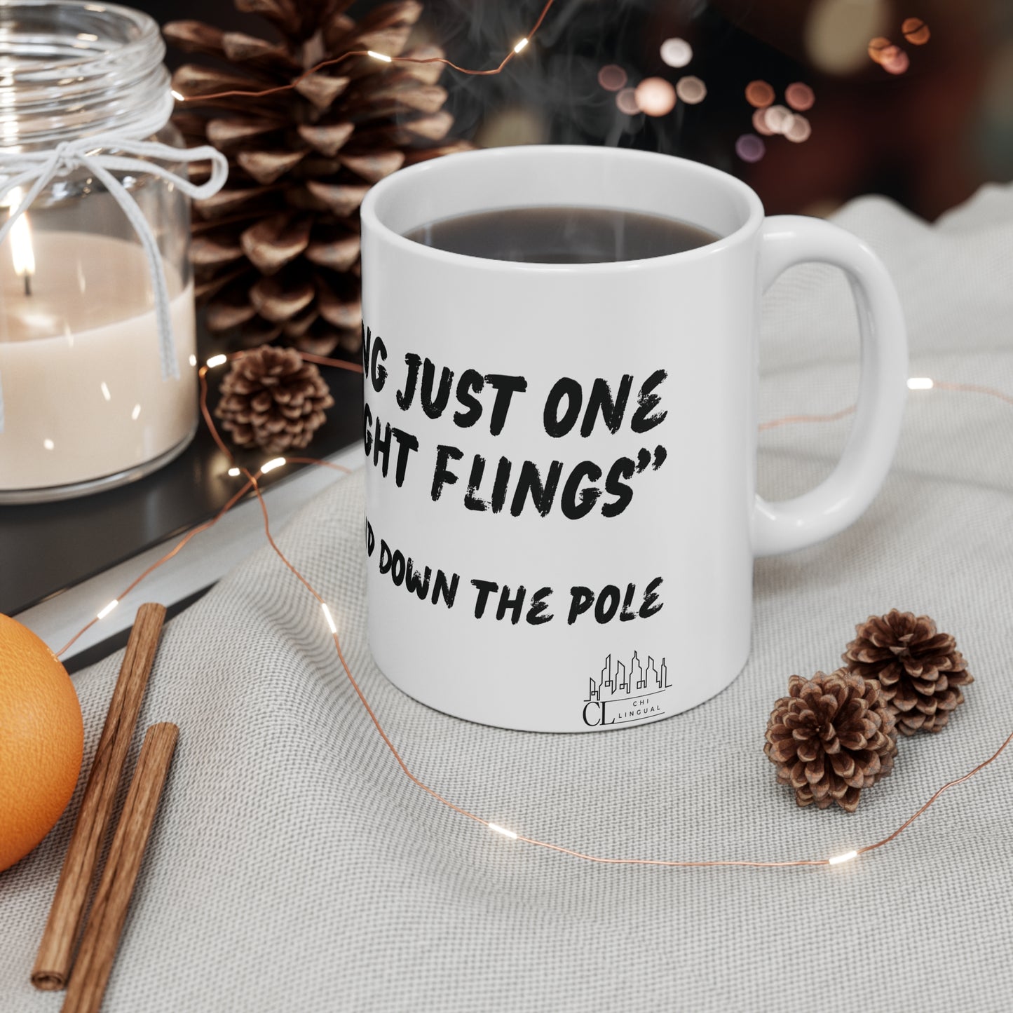 Chi-lingual Mug "up and down the pole"