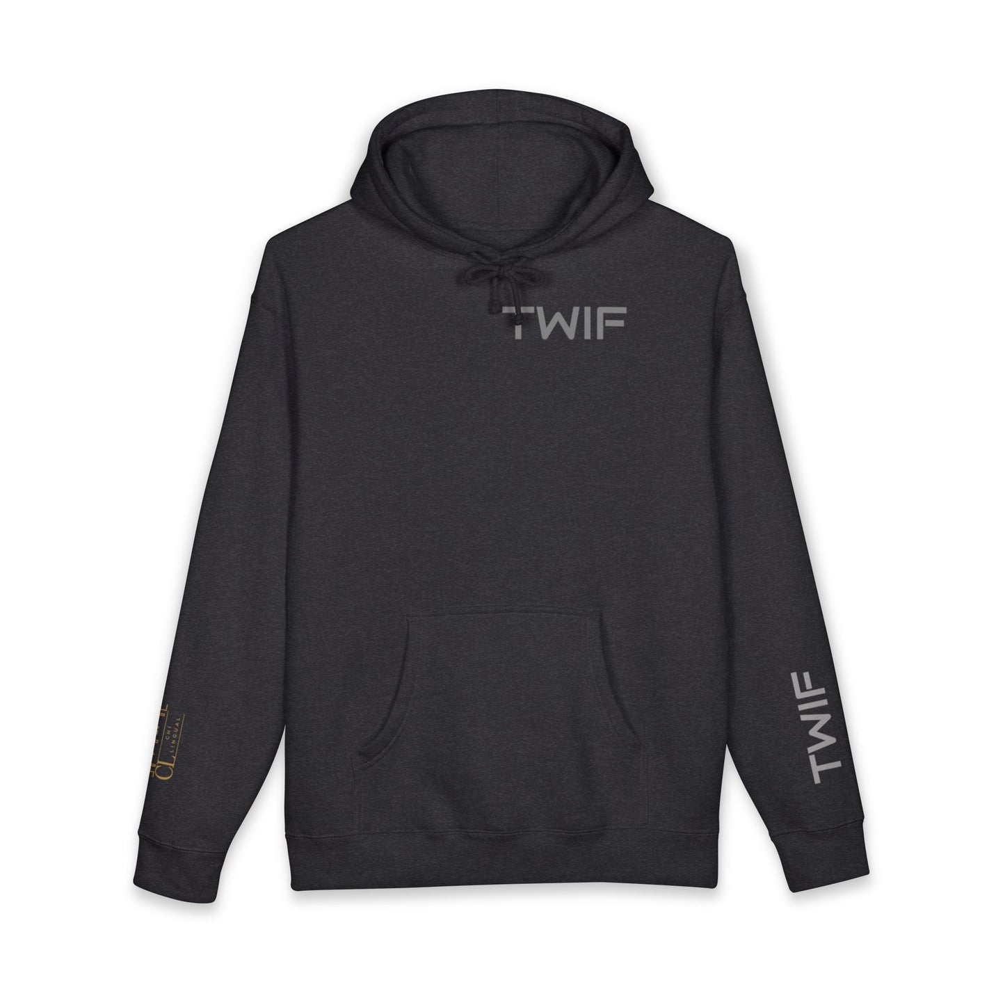 TWIF Minimal Logo Hoodie — White Graphic Pullover Sweatshirt