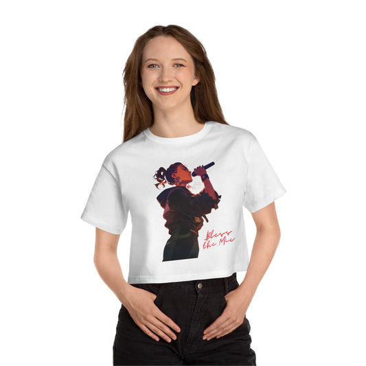 Bless the Mic - Cropped T-Shirt - Empowering Female Vocalist Design