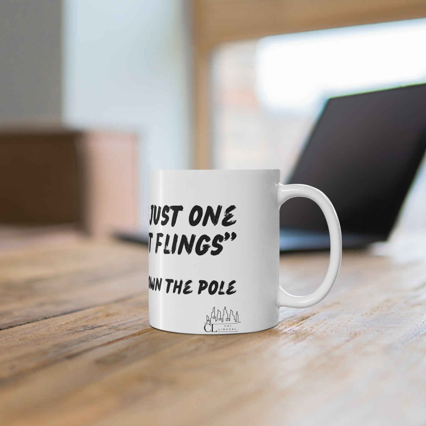 Chi-lingual Mug "up and down the pole"