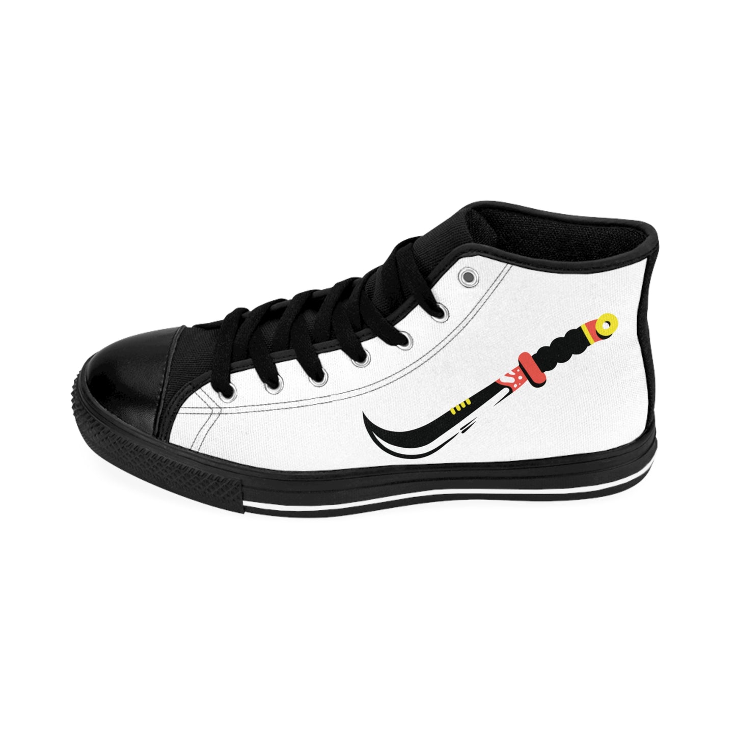 Cacique Collection: High-Top Sneakers with Decorative Machete Graphic,Bold Streetwear Footwear