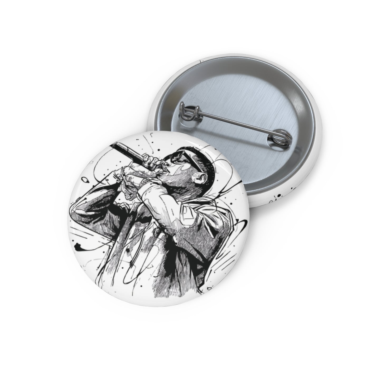Vocalist Pin Button – Black & White Music Badge
