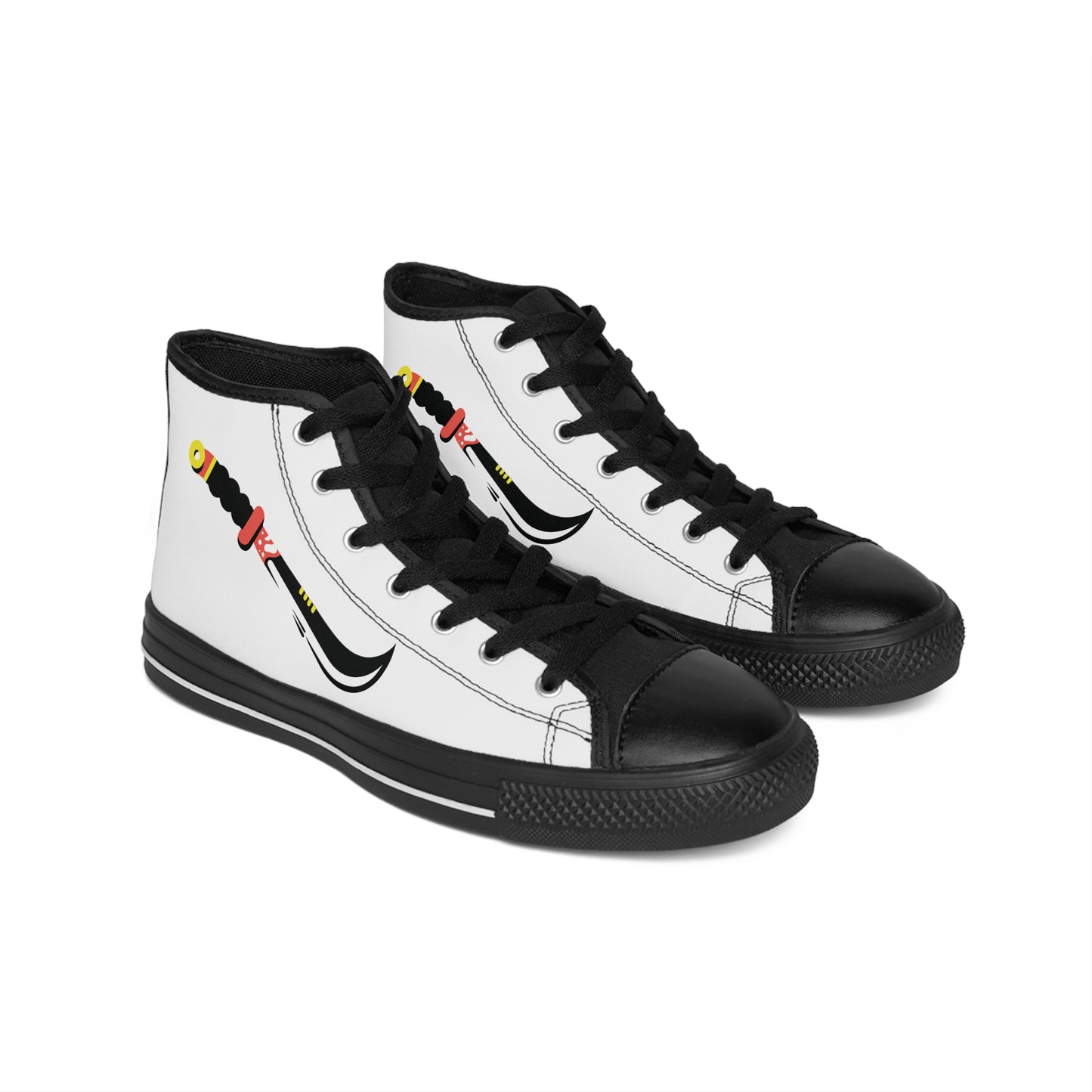 Cacique Collection: High-Top Sneakers with Decorative Machete Graphic,Bold Streetwear Footwear