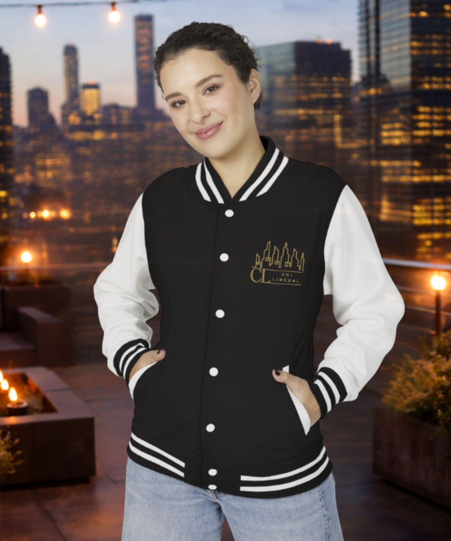 Letterman Jacket – Gold Chi-Lingual Logo Patch (Women's)