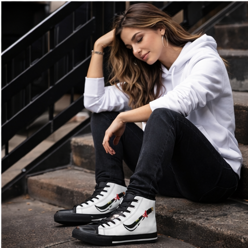 Cacique Collection: High-Top Sneakers with Decorative Machete Graphic,Bold Streetwear Footwear